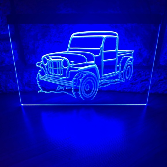 JEEP LED NEON BLUE LIGHT SIGN 8x12 - Picture 3 of 3